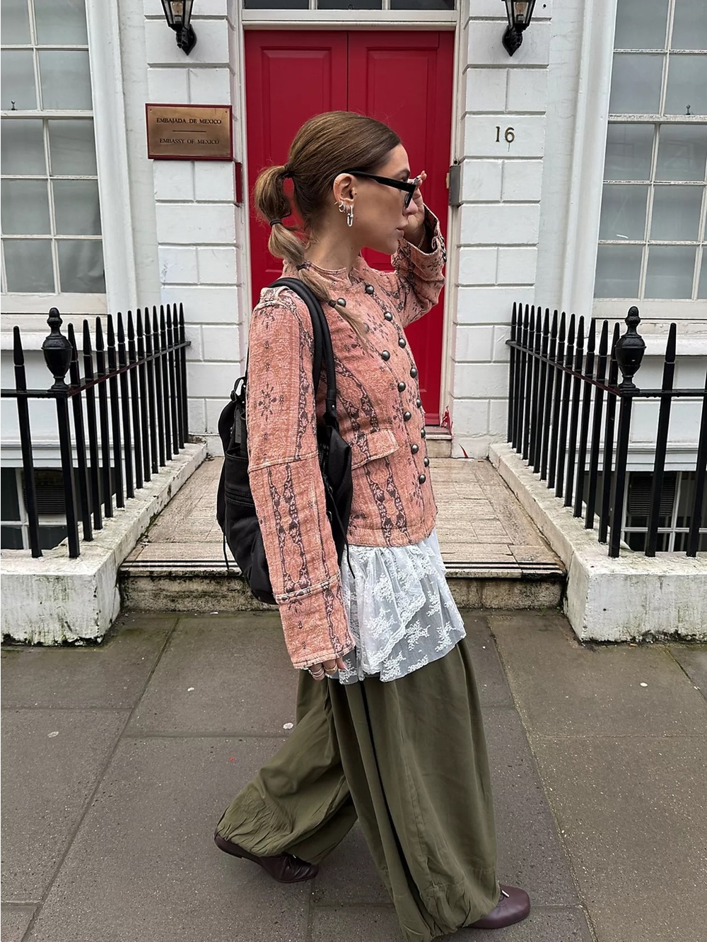 Free People Lotty Jacquard Band Jacket Rose Smoke